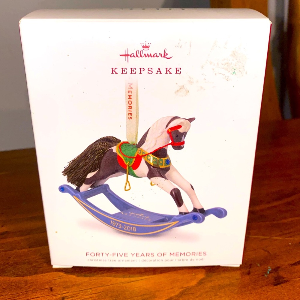 HALLMARK Keepsake Ornament 2018 FORTY-FIVE YEARS OF MEMORIES Rocking Horse